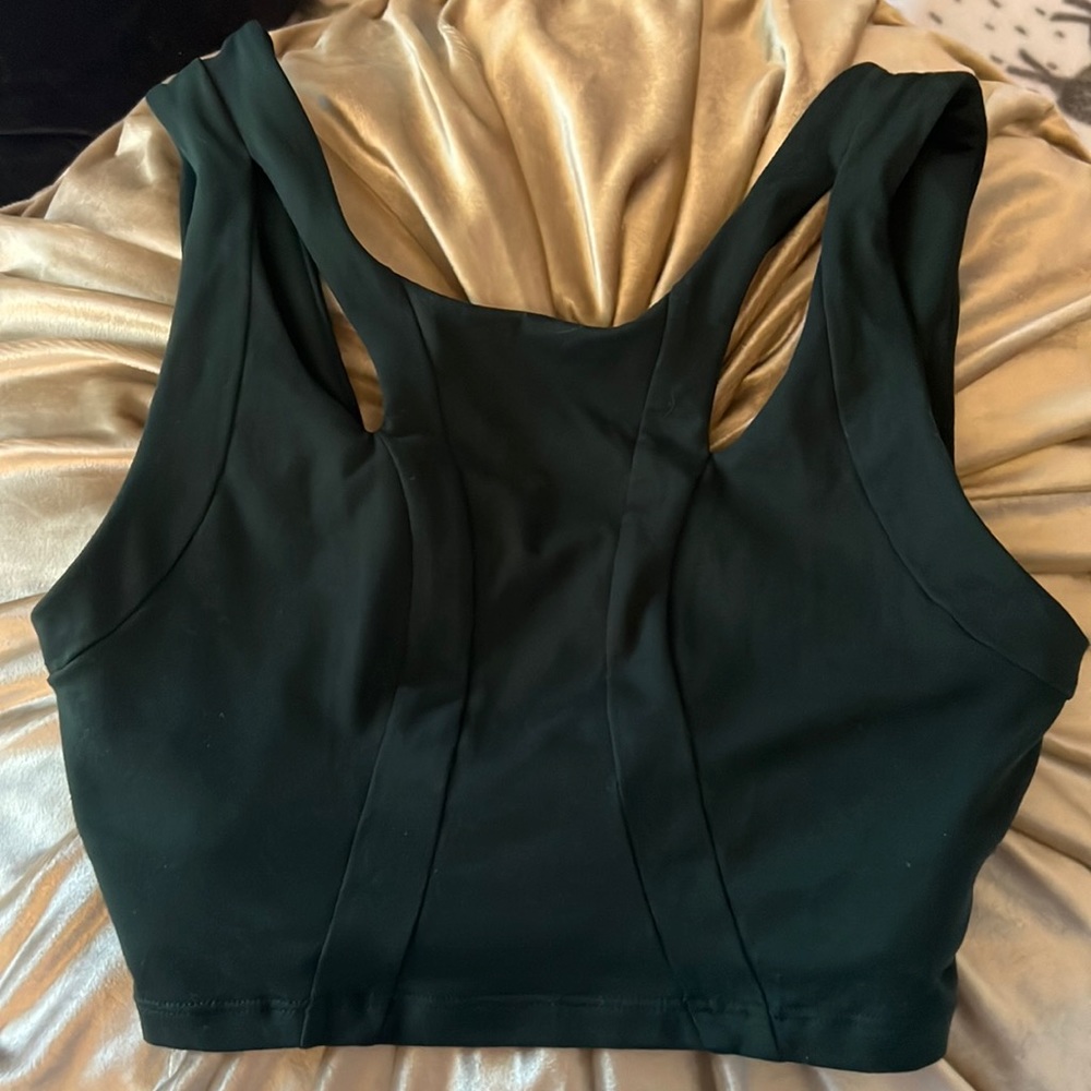 All yoga Forest green crop top